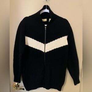 Vtg Limited America Knit Lambswool Black & White Sweater Size M Made In Italy